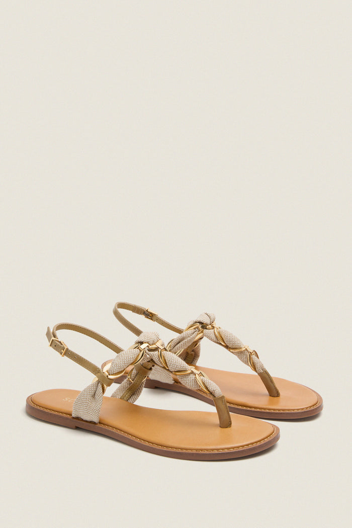 Light Wood Camellia Sandals