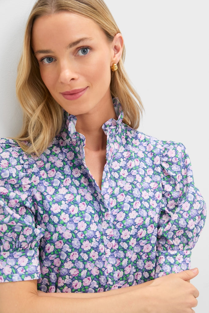 Lilac Ditsy Floral Louisa Mini Dress