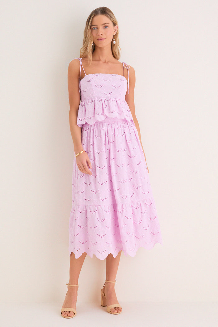 Lilac Eyelet Calla Top