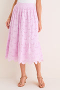 Lilac Eyelet Carter Midi Skirt