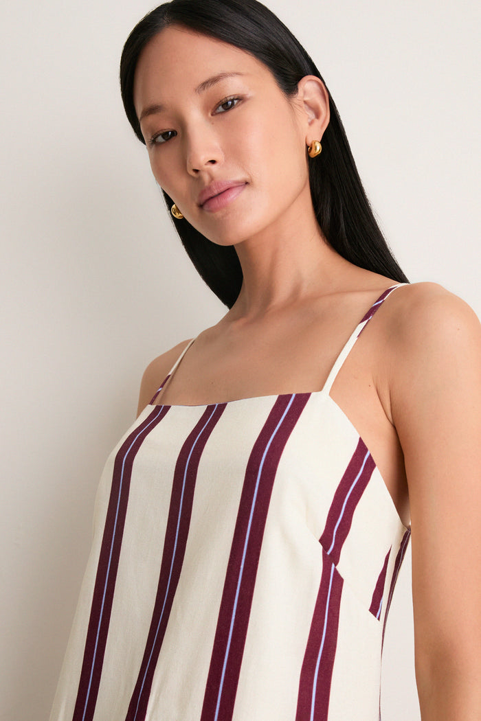 Off-White Linear Side Slit Maxi Dress