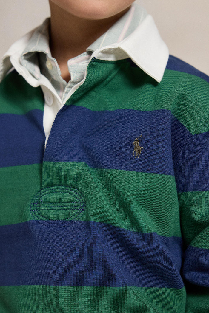 Little Boys Long-Sleeve Cotton Jersey Striped Rugby Polo