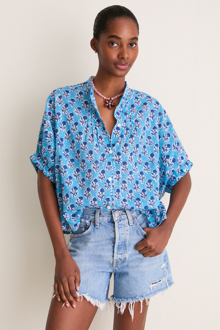 Little Marigolds Danube Organic Mandarin Collar Top