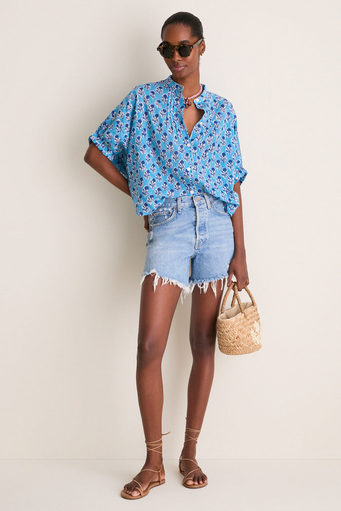 Little Marigolds Danube Organic Mandarin Collar Top