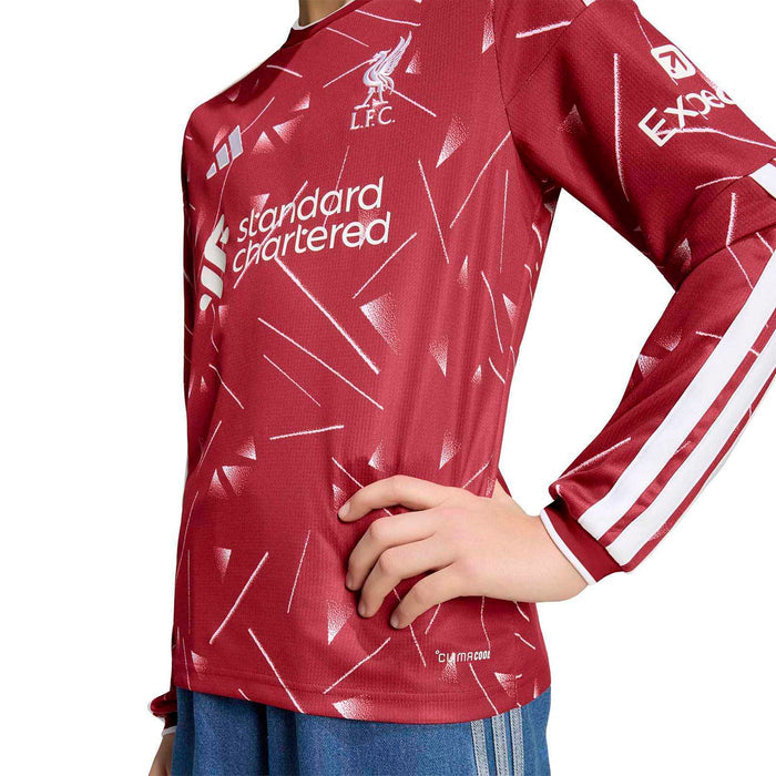 adidas Liverpool Football 2026/27 Kids Long Slve Home Jersey