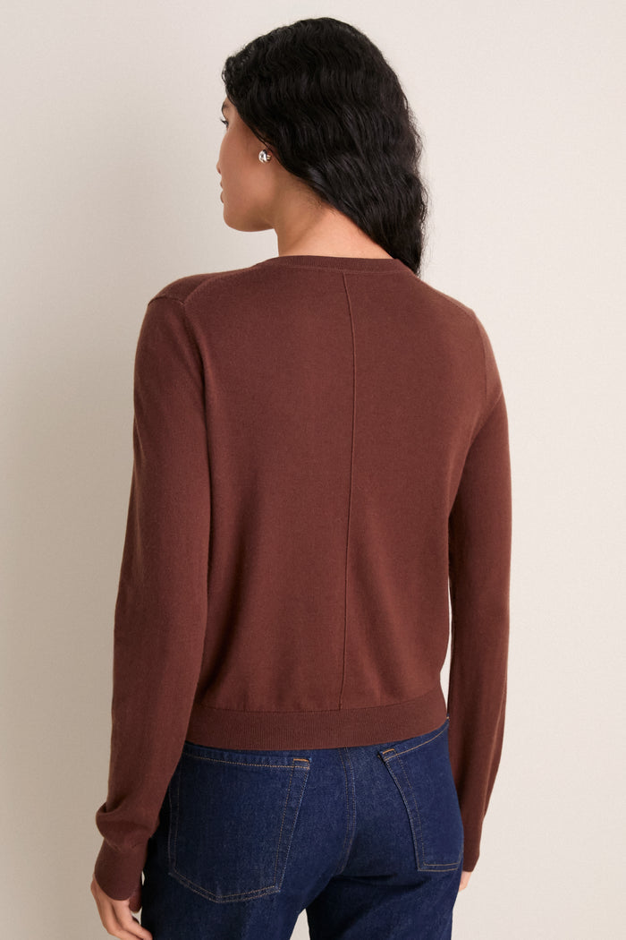 Mahogany Cashmere Silk Spencer Cardigan