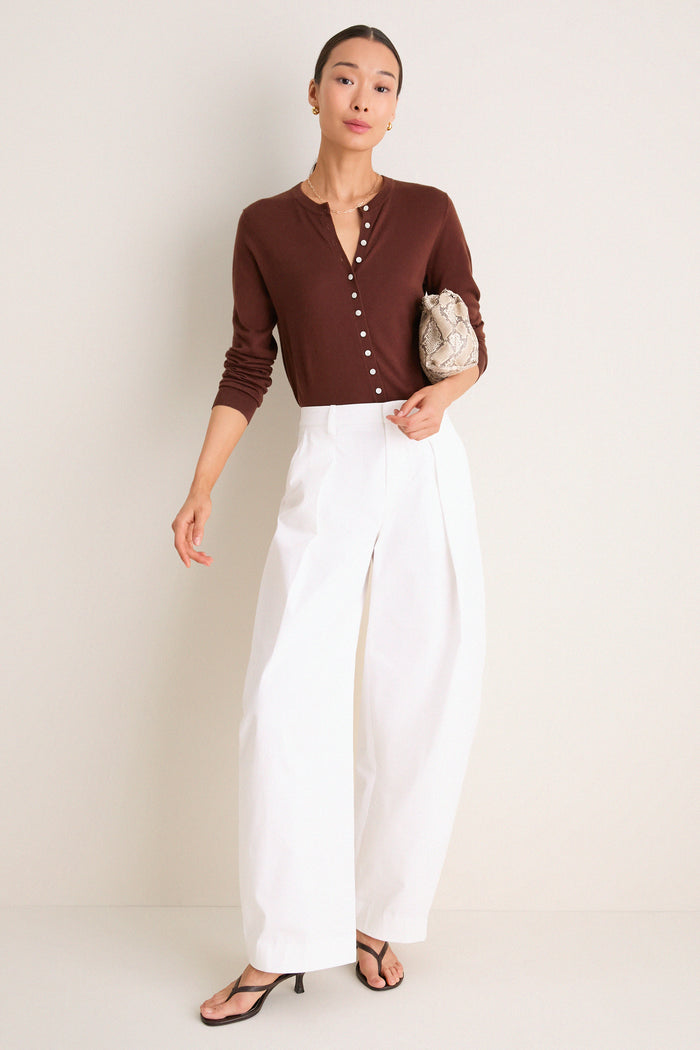 Mahogany Cashmere Silk Spencer Cardigan