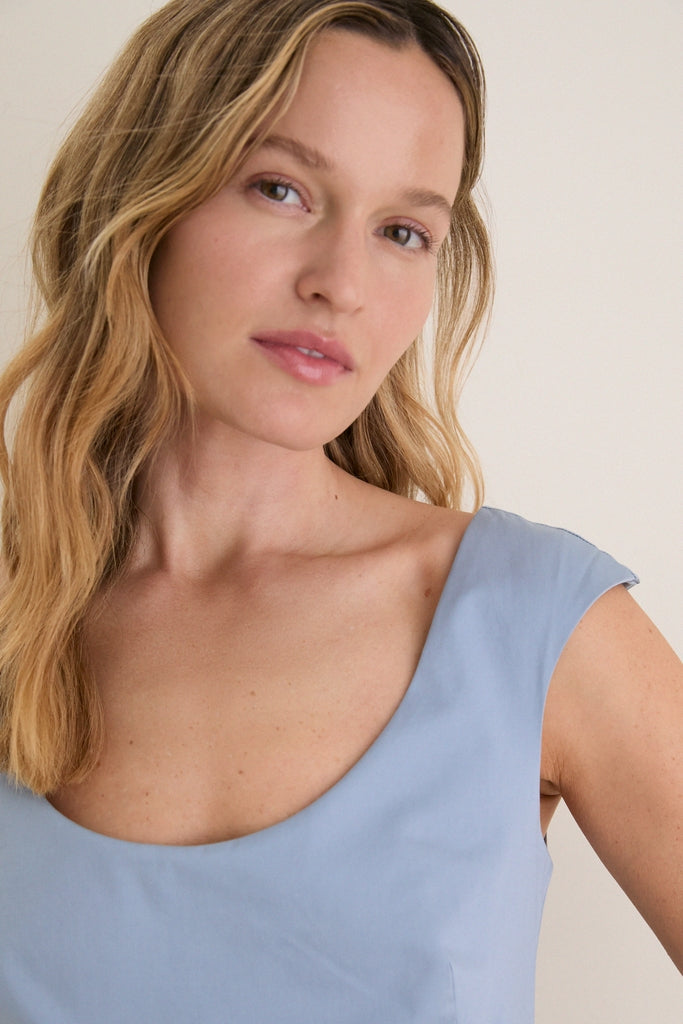 Maison Blue Cotton Romy Mini Dress
