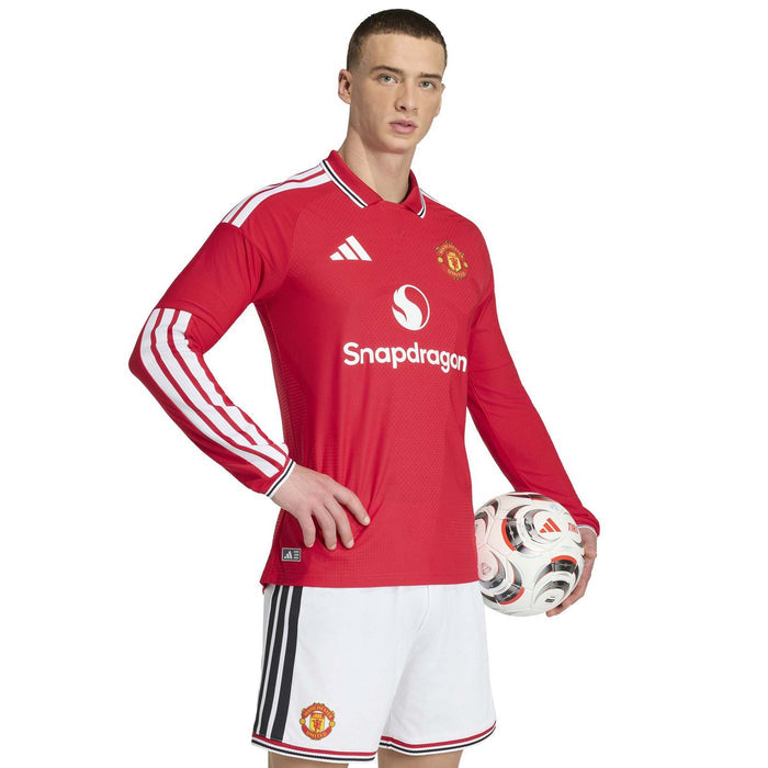 adidas MUFC 26 Auth Home LS Jersey Red