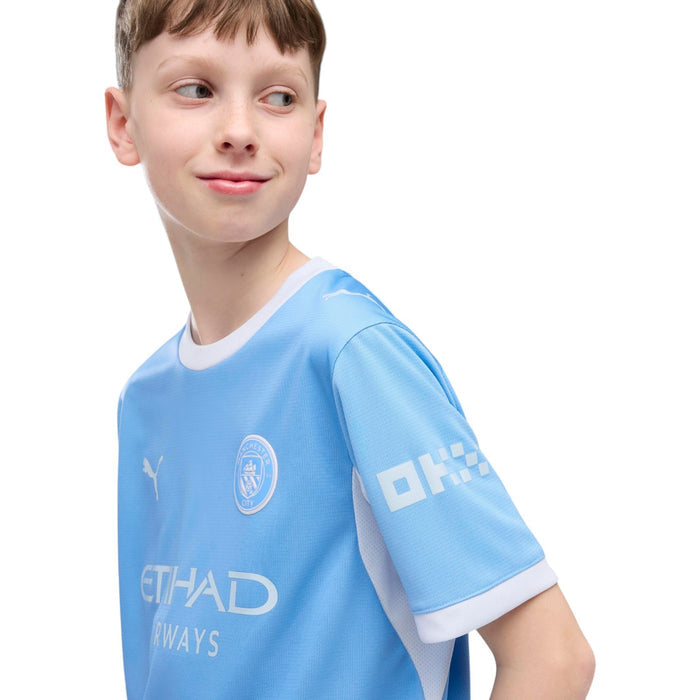 Puma MCFC 26 Kids Home Jersey Blue