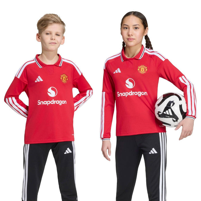 adidas MUFC 26 Kids Home LS Jersey Red