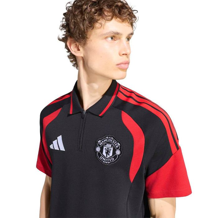 adidas MUFC 26 Polo Shirt Black