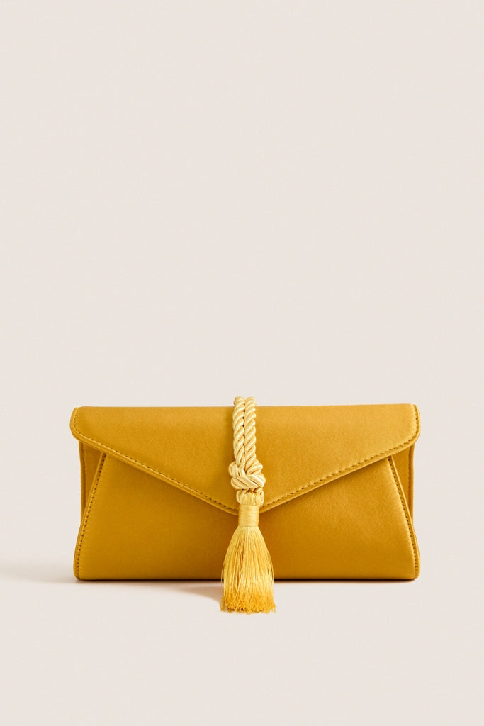 Marigold Satin Gabrielle Clutch