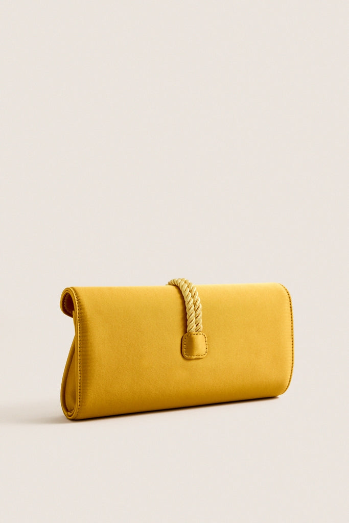 Marigold Satin Gabrielle Clutch