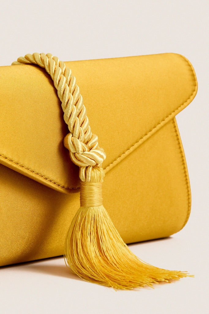 Marigold Satin Gabrielle Clutch