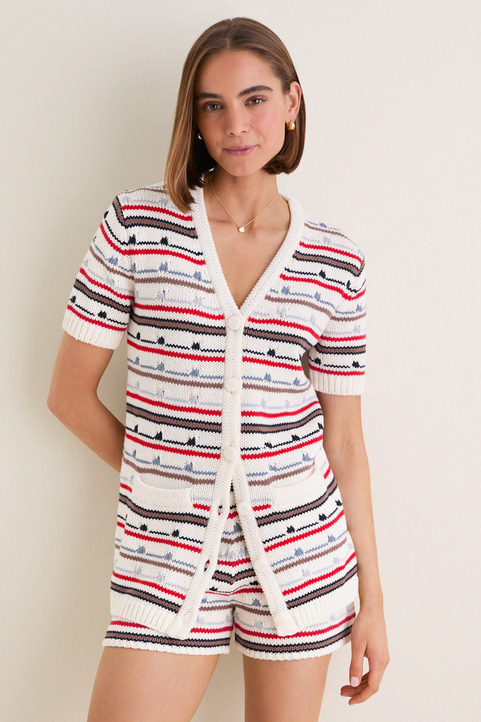 Mariner Stripe Knit Thames Cardigan