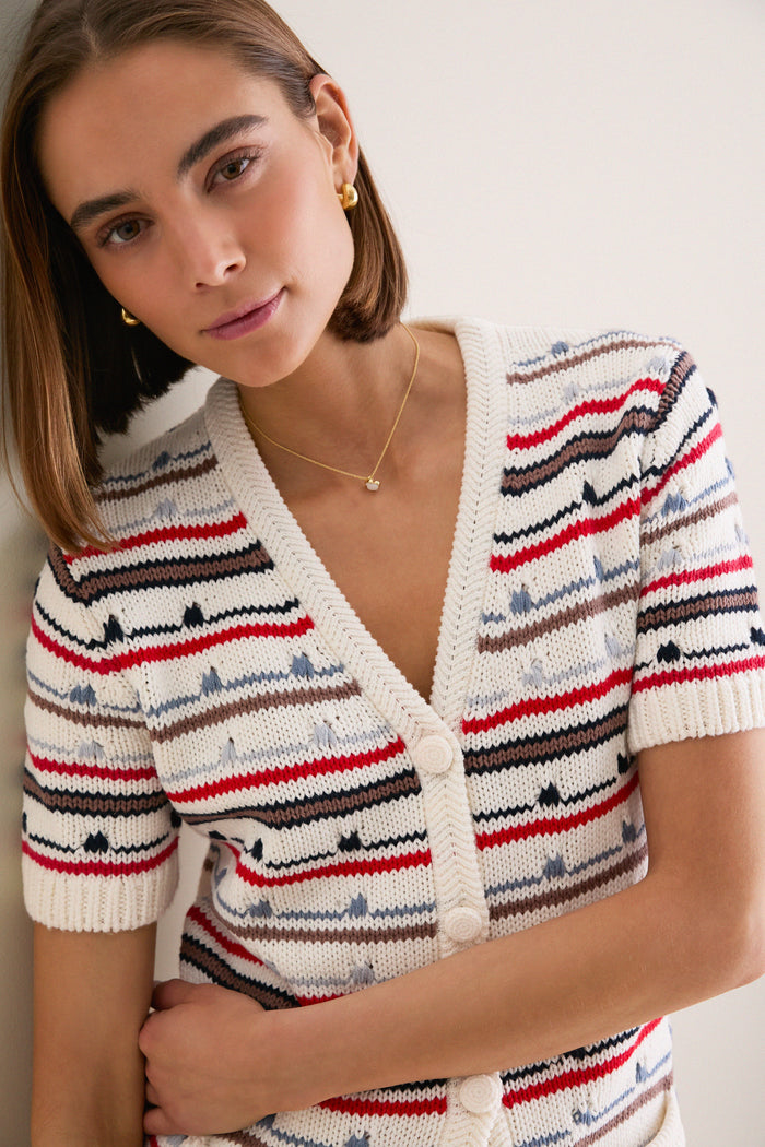 Mariner Stripe Knit Thames Cardigan