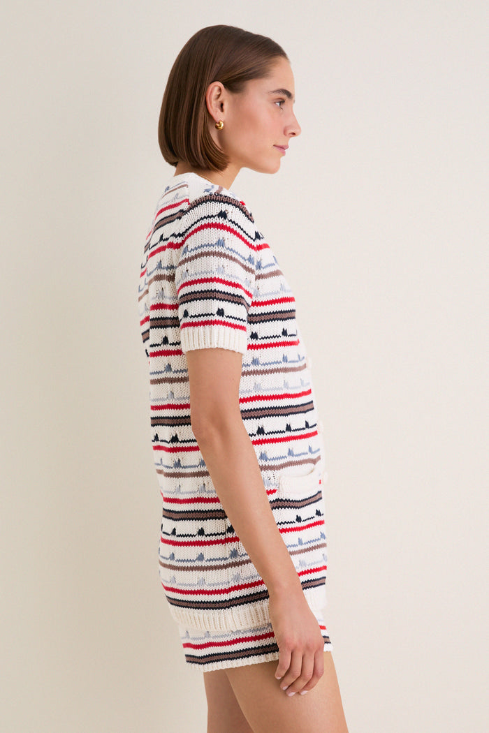 Mariner Stripe Knit Thames Cardigan