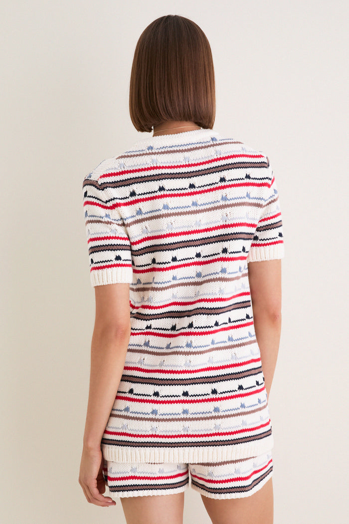 Mariner Stripe Knit Thames Cardigan