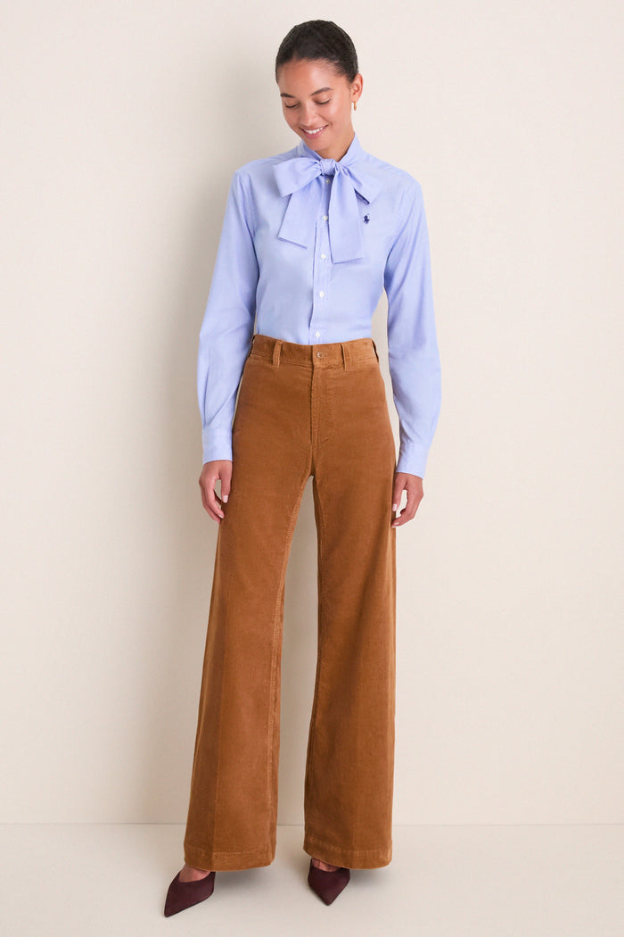Medium Blue Long Sleeve Collared Tie Button Down