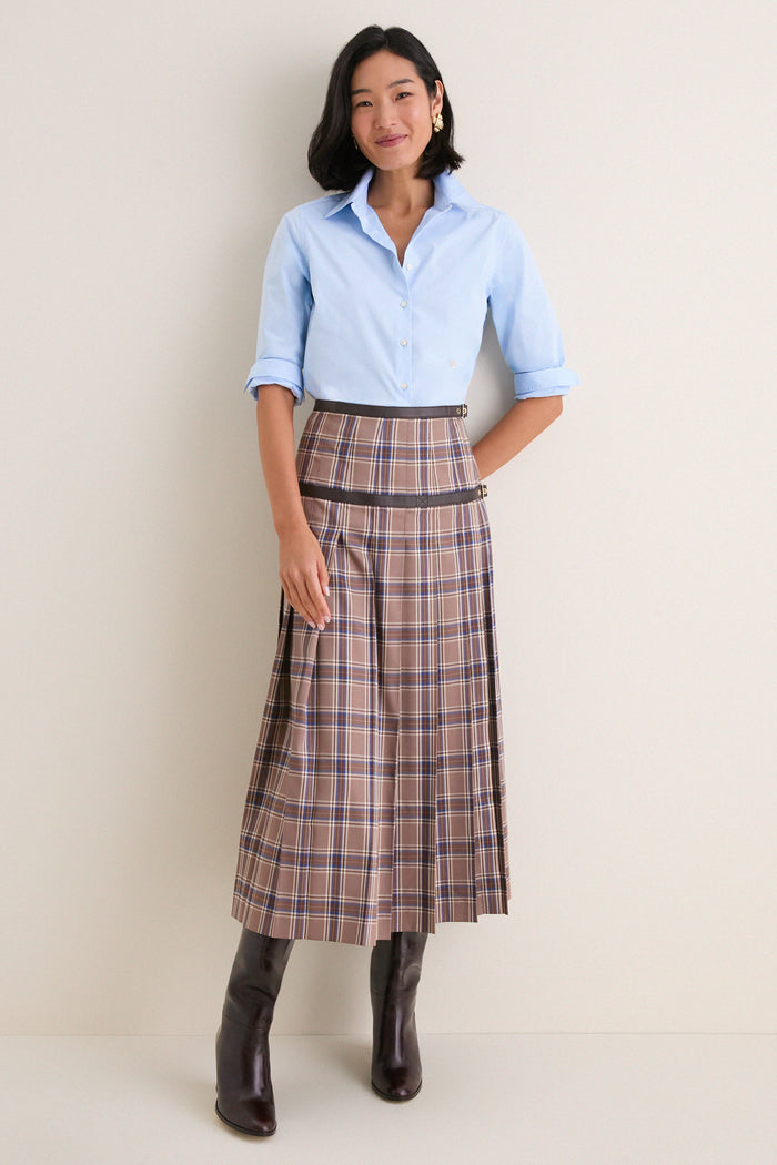 Middleburg Plaid Middleton Buckle Midi Skirt