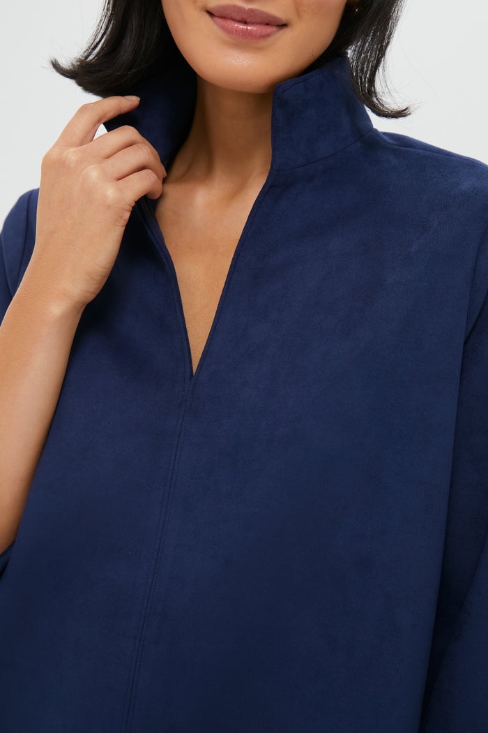 Midnight Blue Vegan Suede Clifton Dress