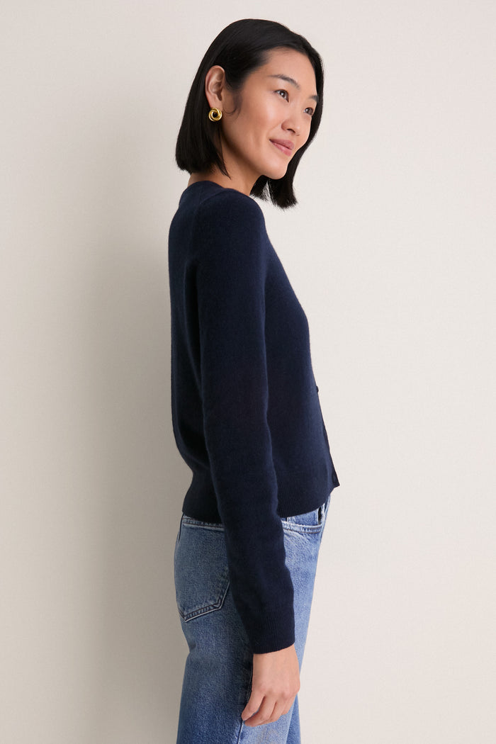 Midnight Navy Cashmere Riley Cardigan