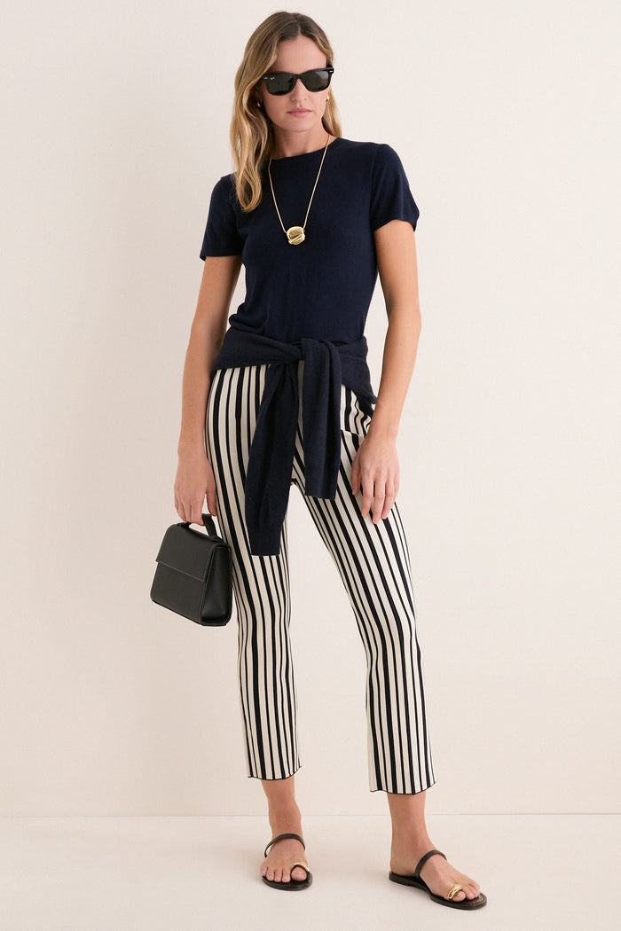 Midnight Stripe Knit Ashford Pants