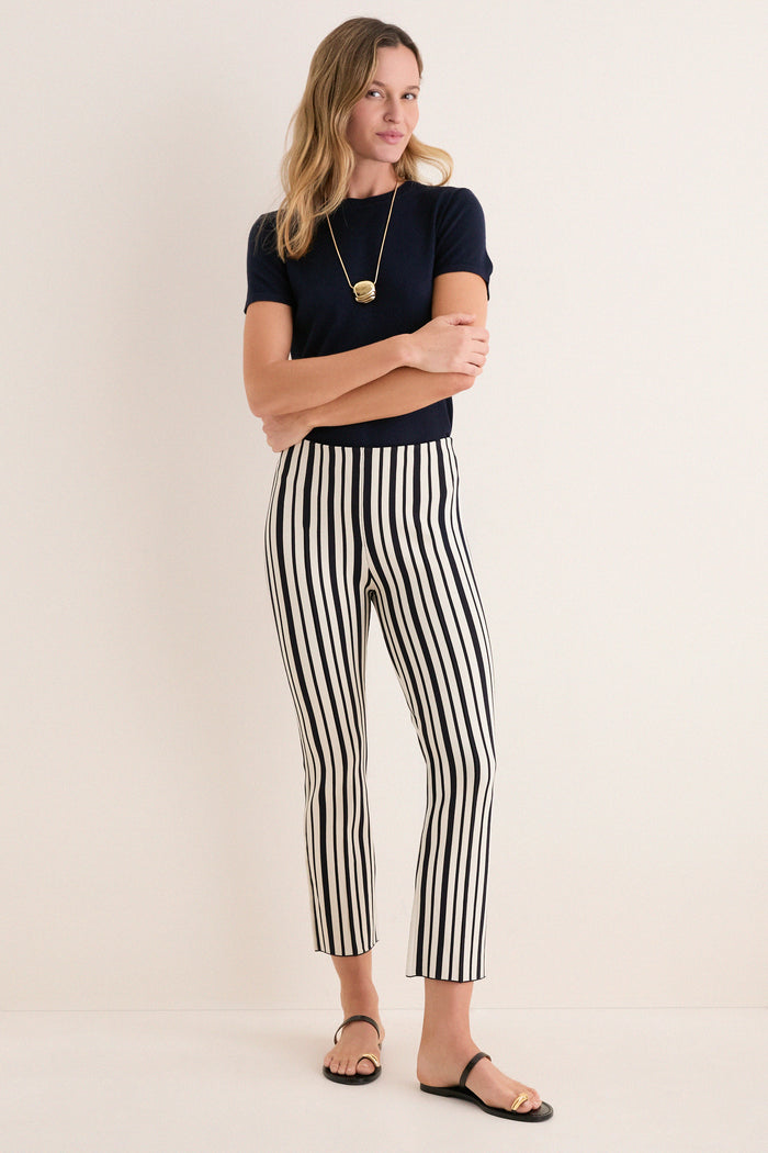 Midnight Stripe Knit Ashford Pants