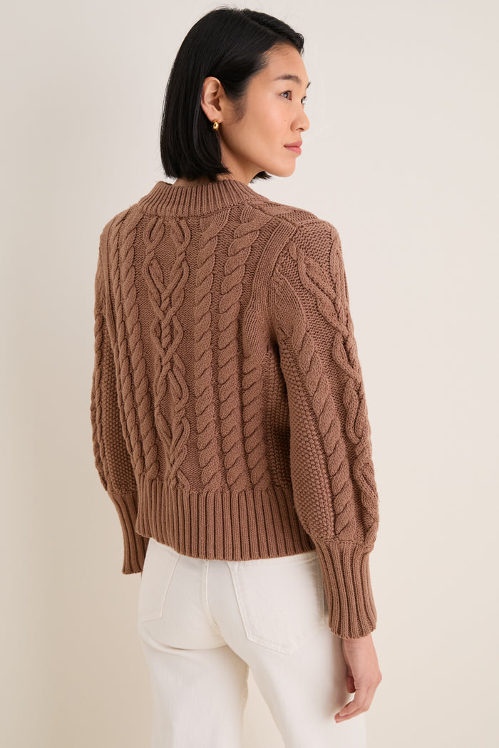 Mocha Cotton Colette Cardigan