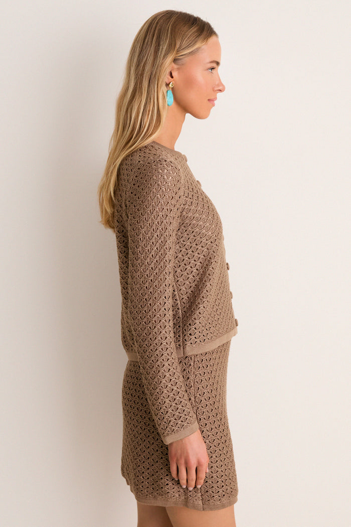 Mocha Crochet Martha Cardigan
