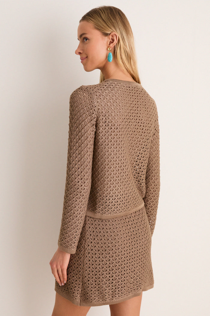 Mocha Crochet Martha Cardigan