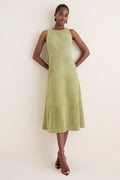 Moss Suede Manon Dress