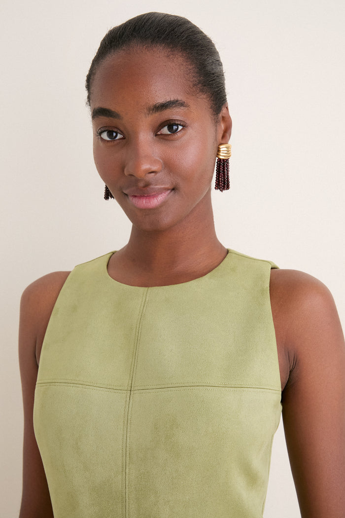 Moss Suede Manon Dress
