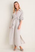 Multi Seersucker Annette Maxi Shirt Dress