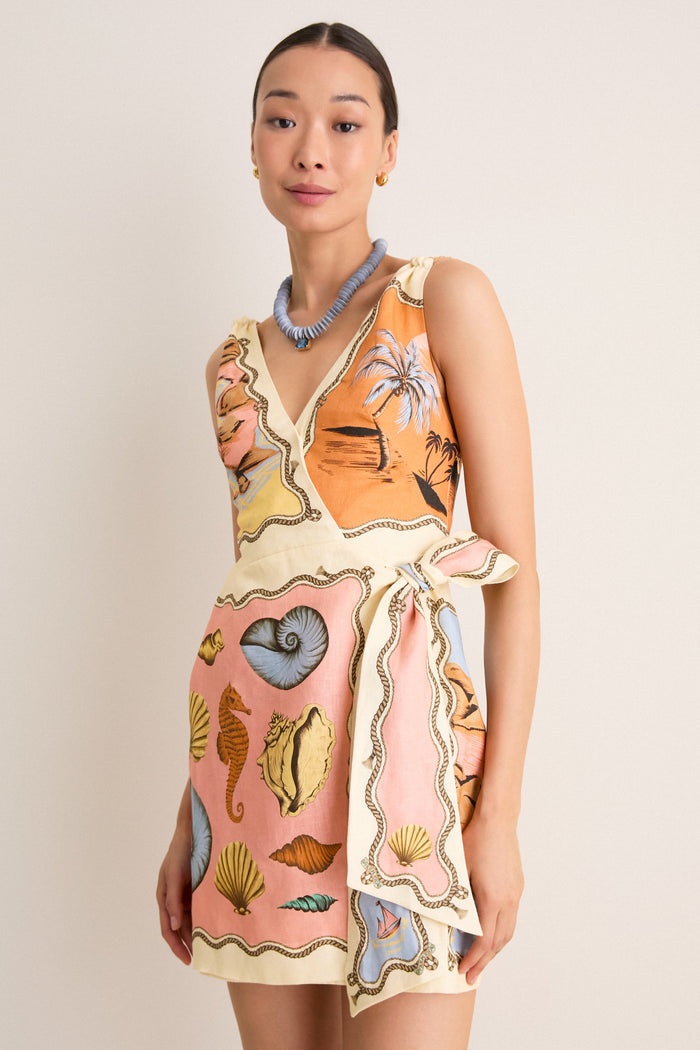 Multicolor Rio Souvenir Mixed Scarf Mini Dress