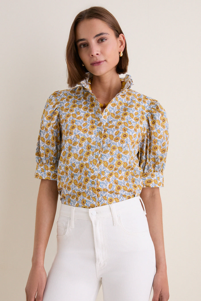 Mustard Floral Louisa Blouse
