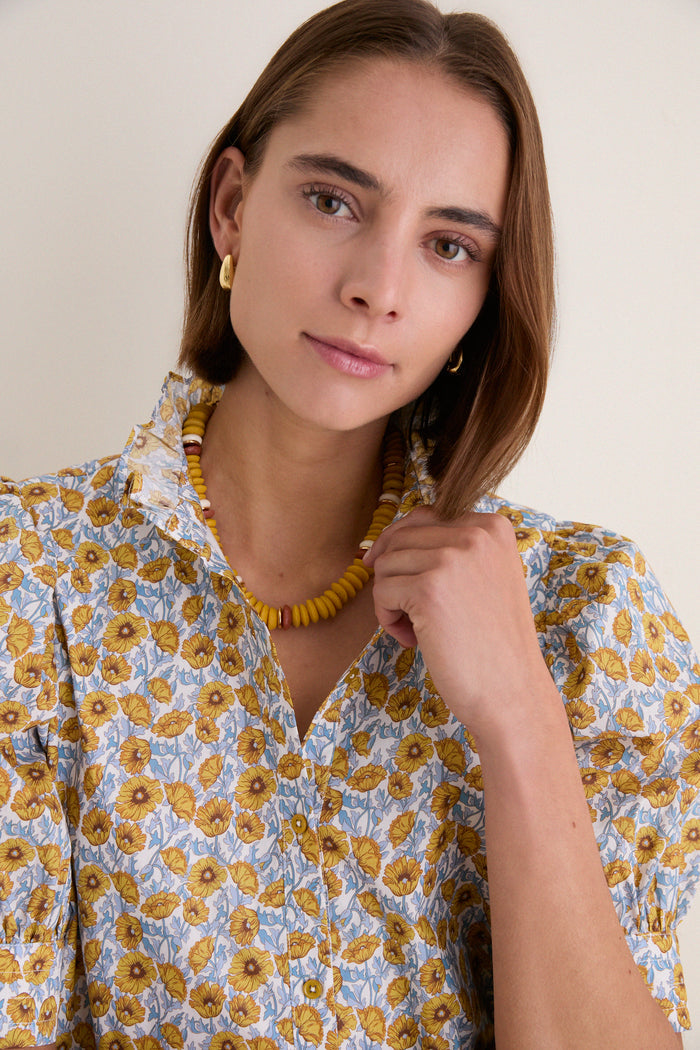 Mustard Floral Louisa Blouse