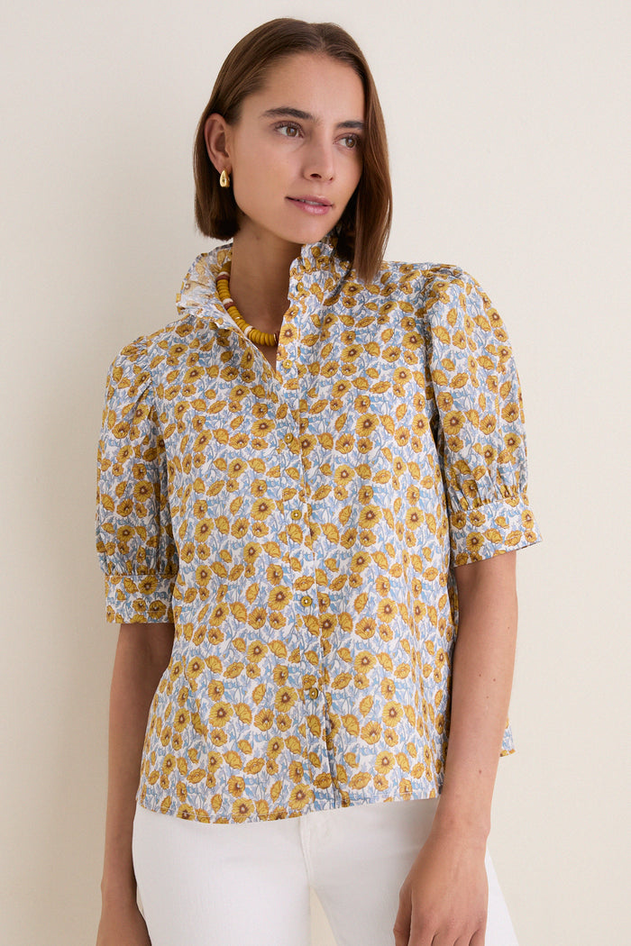 Mustard Floral Louisa Blouse