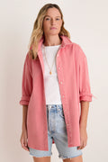 Nantucket Reds Stretch Twill Blane Boyfriend Button Down