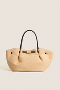 Natural Black Kaia Straw Tote