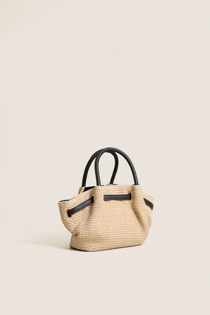 Natural Black Selena Straw Crossbody