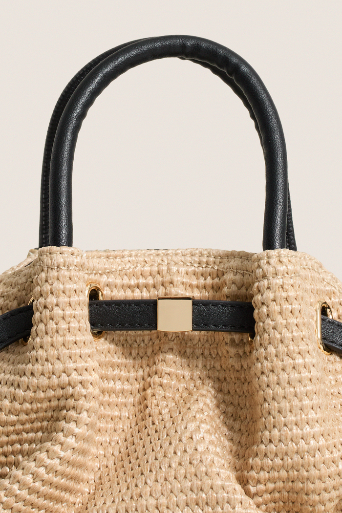 Natural Black Selena Straw Crossbody