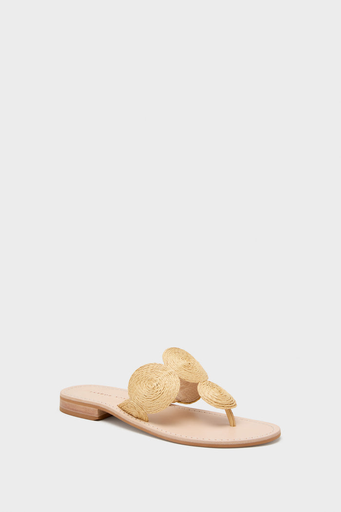 Natural Margo Flat Raffia Sandals