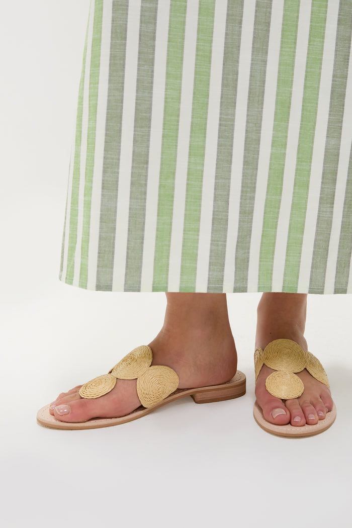 Natural Margo Flat Raffia Sandals
