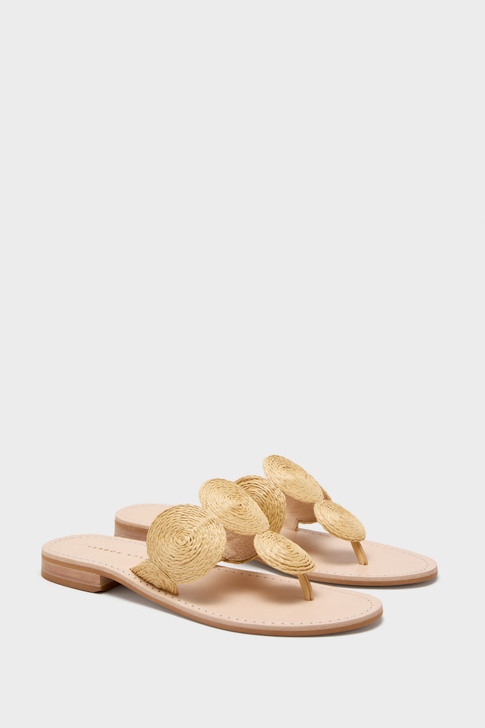 Natural Margo Flat Raffia Sandals