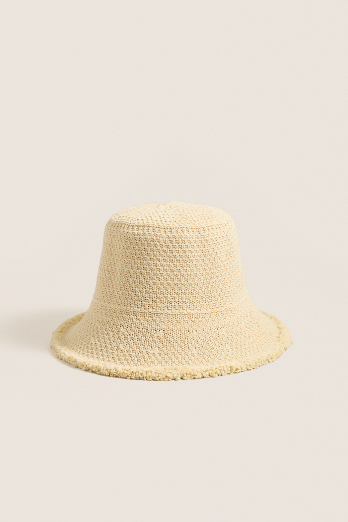 Natural Penny Woven Bucket Hat