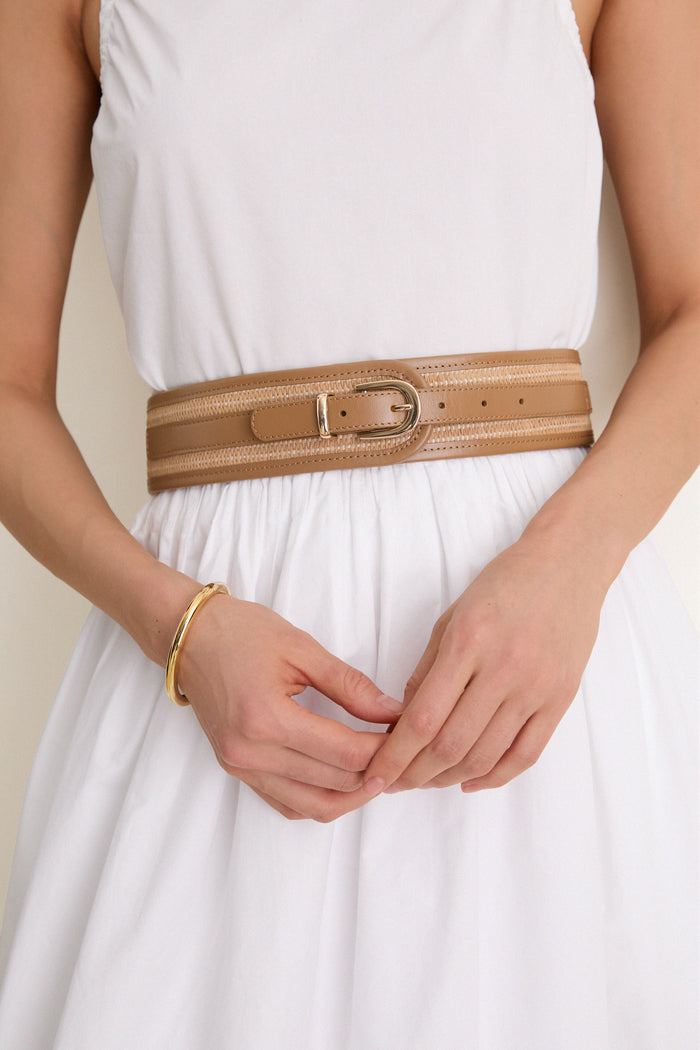 Natural Raffia Waist Belt