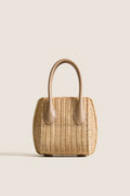 Natural Wicker Wave Top Handle Bag