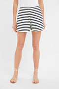 Navy and Ivory Stripe Knit Olympia Short